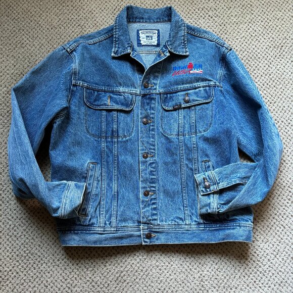 Vintage Denim Lee Jacket from the 1999 Ironman in Lake Placid USA - PTP 26” EUC - Picture 1 of 7